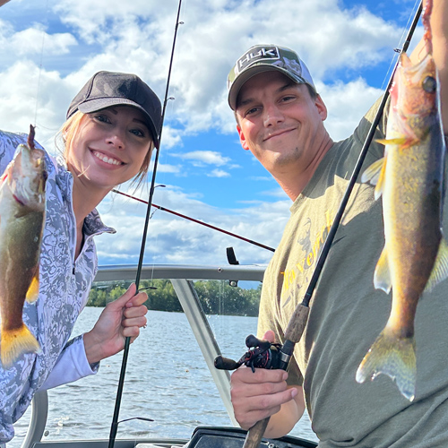 Brittany fishing with her husband