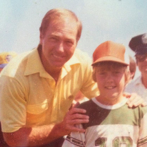 Scott as a kid with Bart Starr